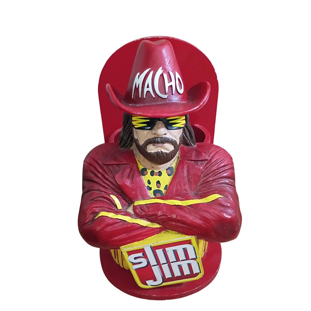 Macho Man Randy Savage Slim Jim Resin Wall Mount Pen Holder Advertising Display